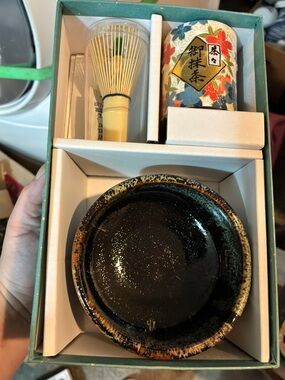 NIB Authentic Japanese Matcha Tea Set with Chasen Whisk and Ceramic Bowl